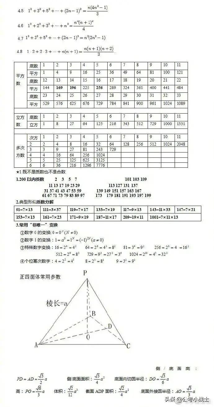 行测资料公式汇总表，全面解析，一目了然