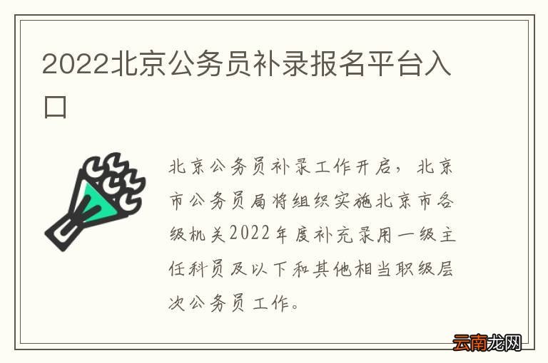 北京市公务员报名入口官网全面解析