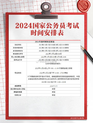 公务员考试报名时间及相关信息详解