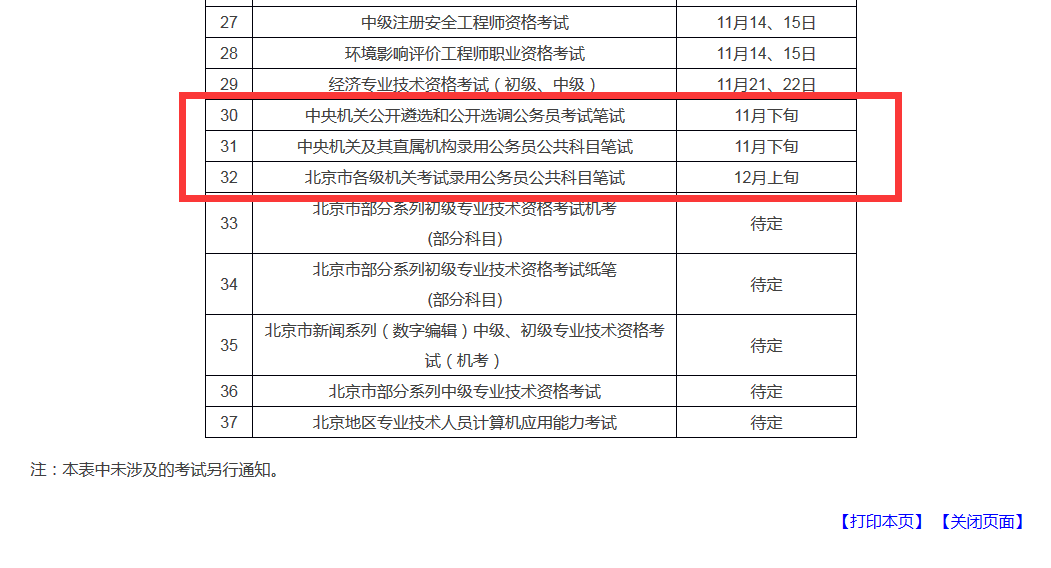 国考报名与考试时间详解