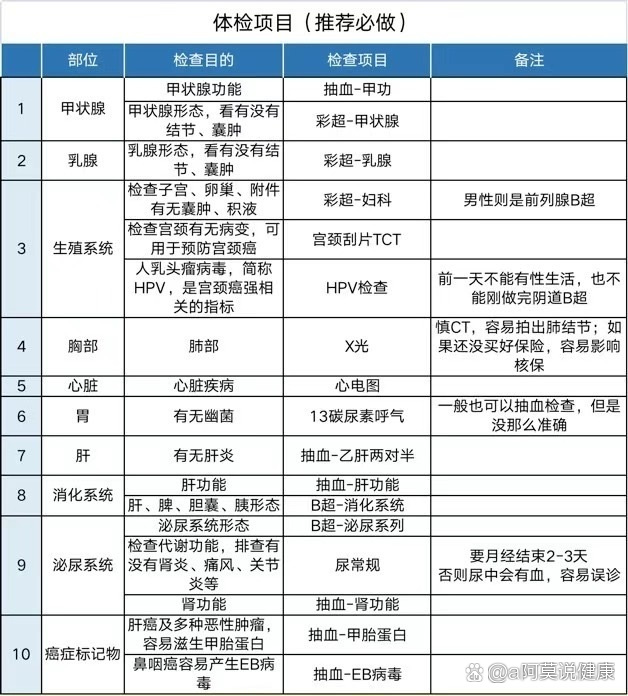 守护健康的黄金组合，体检必查的十大项目全解析