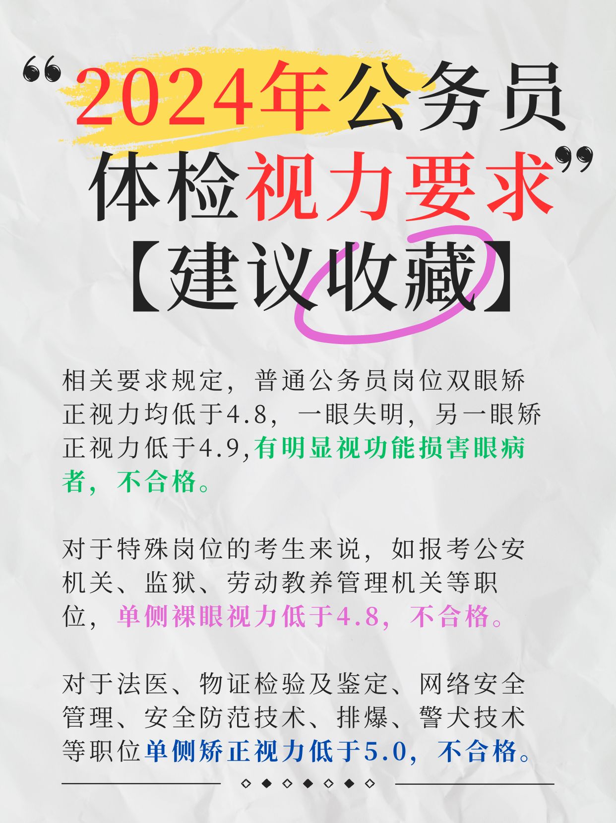 公务员体检视力要求最新标准全面解析